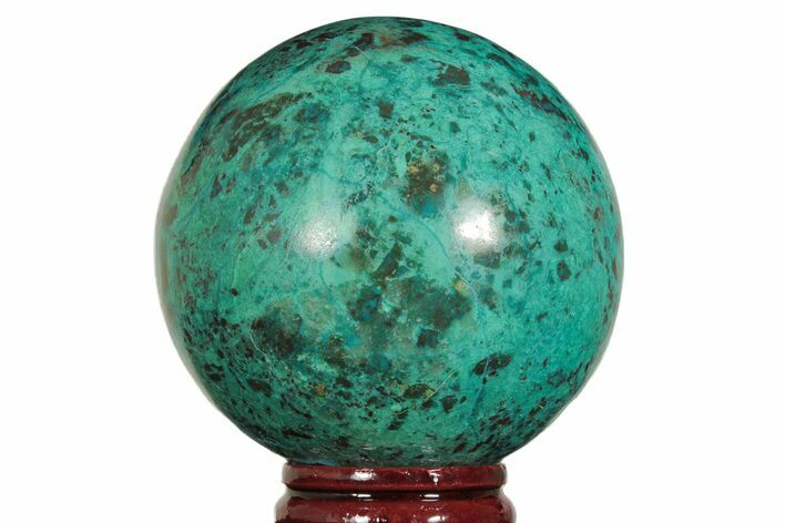 Polished Malachite & Chrysocolla Sphere - Peru #211033
